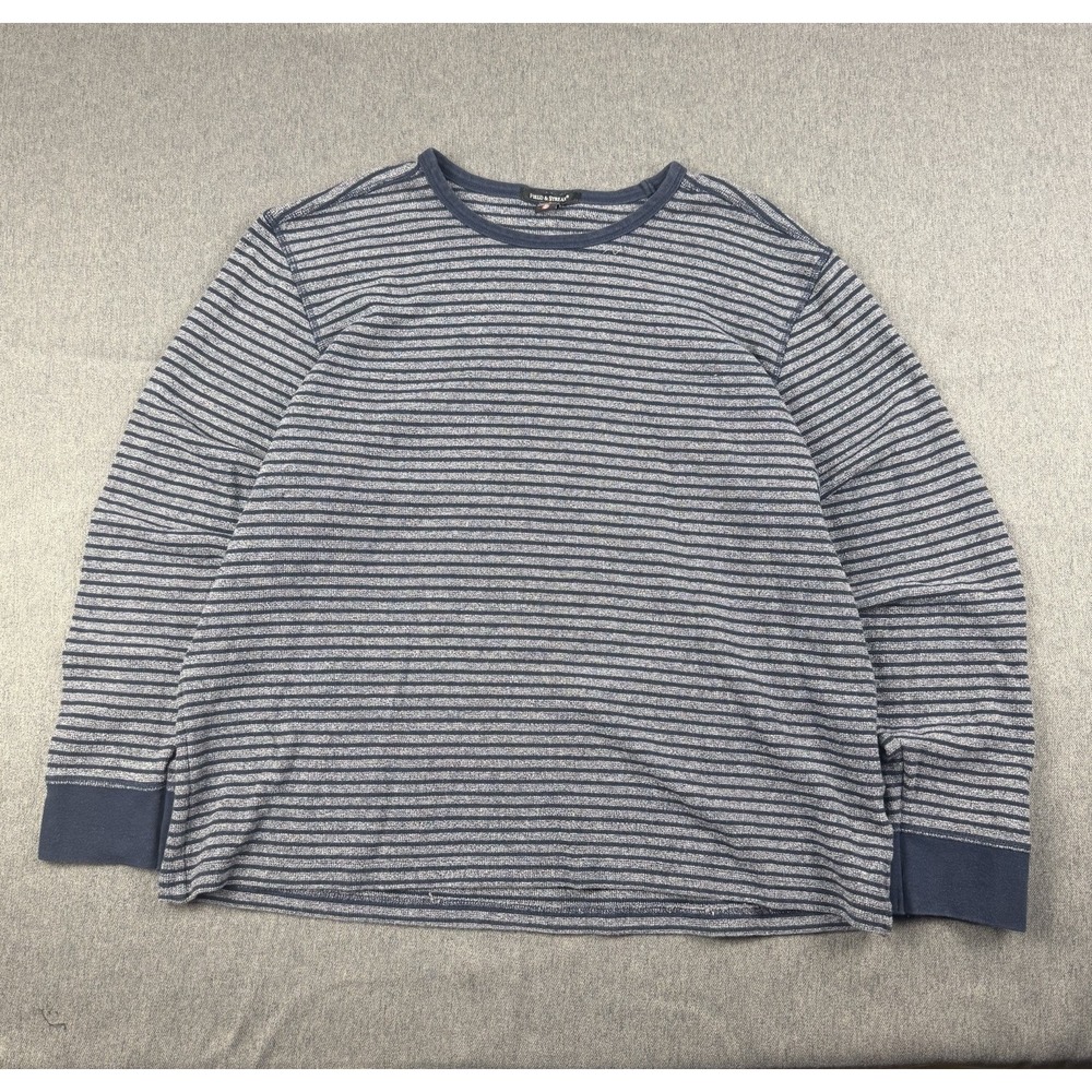 Field and Stream Striped Longsleeve Shirt Mens Large Blue Y2K Grunge Canada
